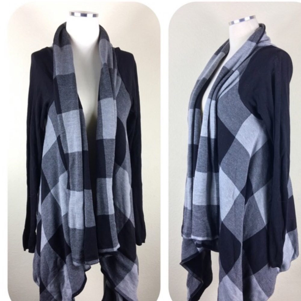 Grey and black waterfall sweater